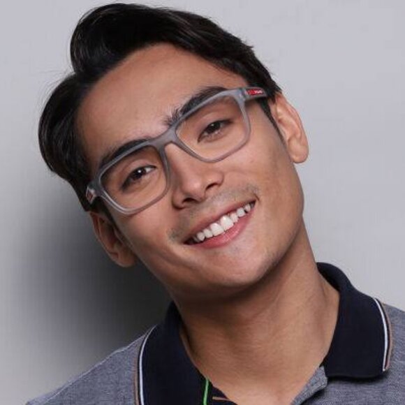 🕶️ New Prada Sport PS04NV 14C1O1 Eyeglasses - Grey Transparent Rubber Frame - Picture 3 of 10